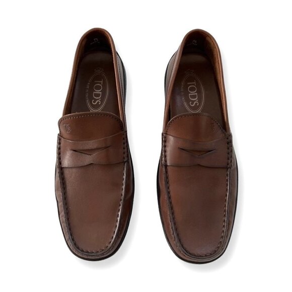 Tod's medium brown mens loafers size 7.5